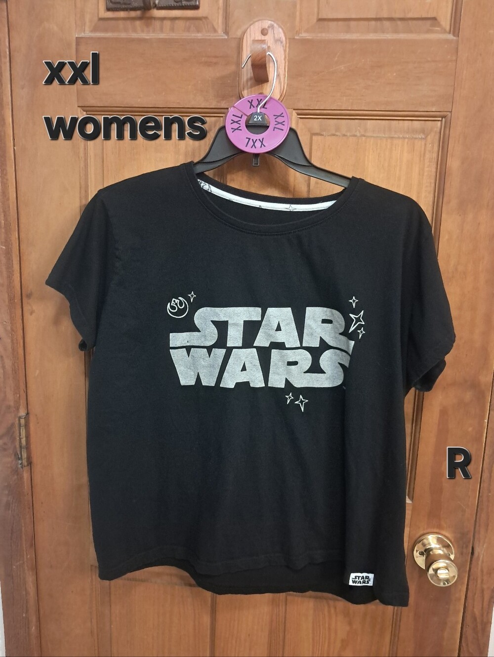 Star Wars Black Tee with White Logo - Women's XXL Disney